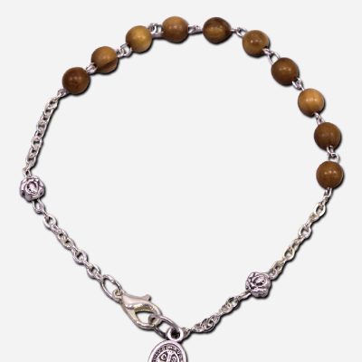 10 Beads Rosary Bracelet with Saint Benedict Medal from Italy -