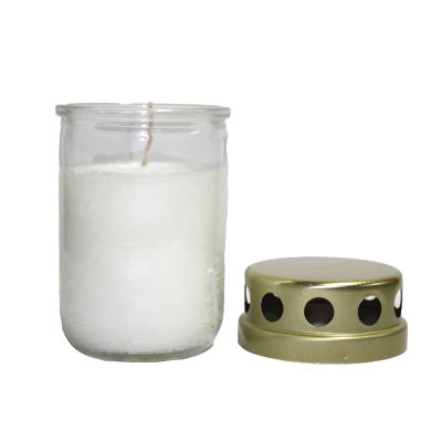CANDLE WITH COVER - WHITE -