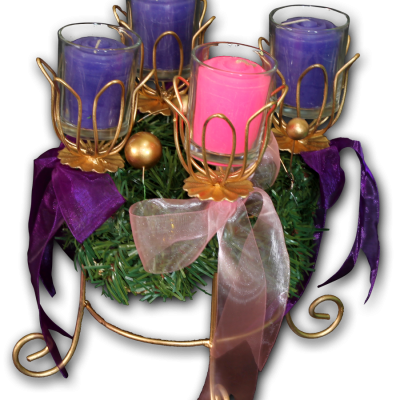 Advent Wreath with Candle - 7 x 7 x