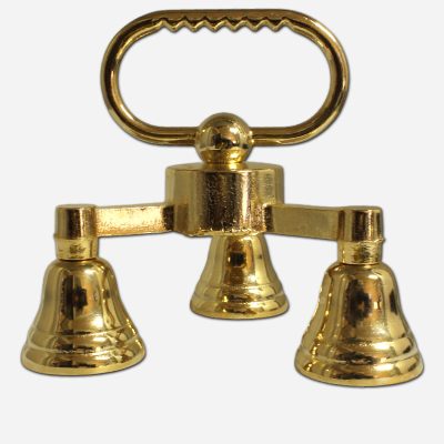 CHIME BELL 3 IN 1 - PLATED METAL - 6 X 6 X