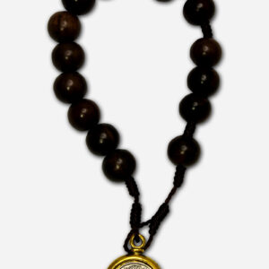 KNOTTED KAMAGONG BRACELET WITH SAINT BENEDICT MEDAL - BEADS