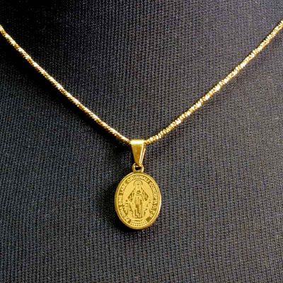 Our Lady of Miraculous Medal Necklace - Gold