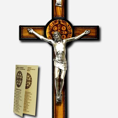 Cross with Saint Benedict Medal - BLACK - C5-115251 Made in Italy