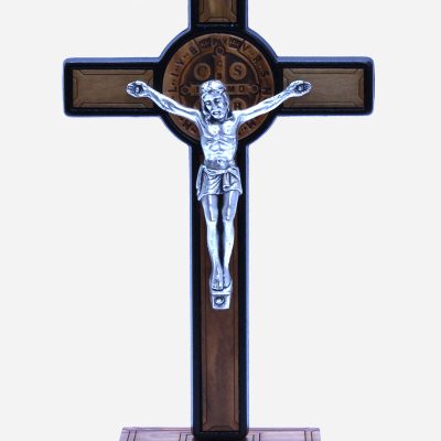 Cross with Saint Benedict Medal - BLACK - C5-115375B Made in Italy