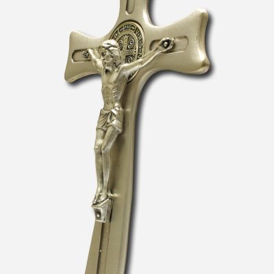 CRUCIFIX WITH SAINT BENEDICT MEDAL - SILVER MADE IN ITALY