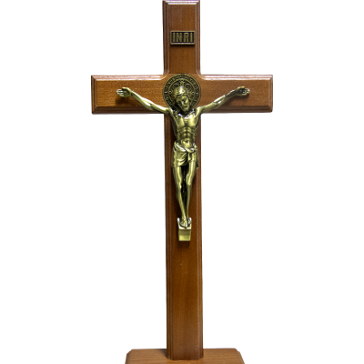 CRUCIFIX WITH SAINT BENEDICT MEDAL - BRONZE -