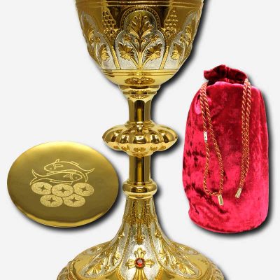 CHALICE WITH PATEN AND POUCH -