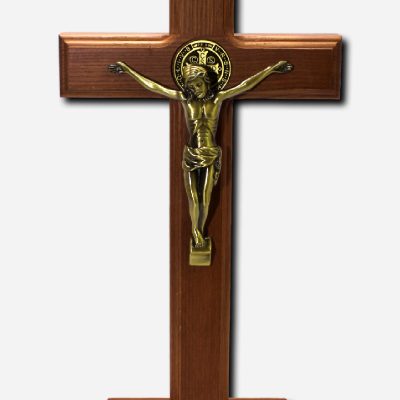 CROSS WITH SAINT BENEDICT MEDAL - BRONZE-