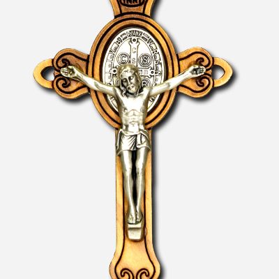 Crucifix  with Saint Benedict - Olive Wood Made in Italy