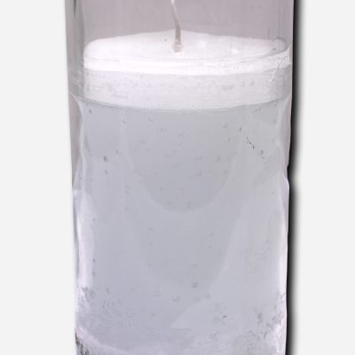 Candle in Plain Glass - White - 8 x 8 x