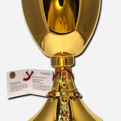 Chalice with Paten and Pouch - Made in Italy - 10 x 10  x
