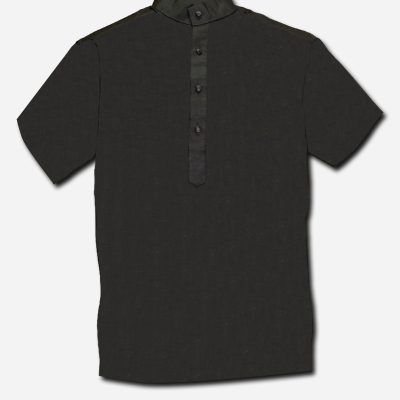 Clerical Shirt Black Short Sleeve - Extra Large