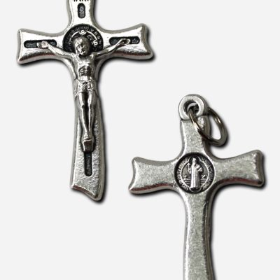 Cross Pendant with Saint Benedict Medal 18 x Italy