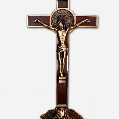 Crucifix with Saint Benedict Medal - Copper Finish -