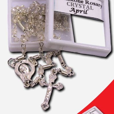 Crystal Birthstone Rosary Diamond Beads April -