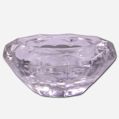 DIAMOND SHAPED GLASS CANDLE HOLDER