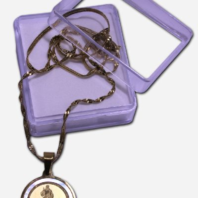 DIVINE MERCY NECKLACE GOLD COLORED WITH KAPIS