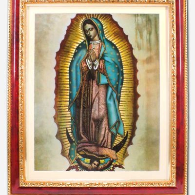 FRAME OF OUR LADY OF GUADALUPE GLASS COVERED 8 X