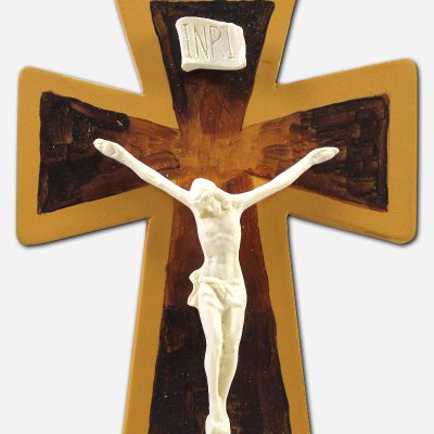 HAND PAINTED CRUCIFIX - WHITE CORPUS -