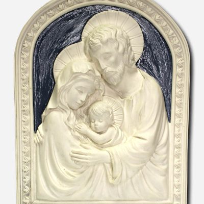 HOLY FAMILY PLAQUE BLUE -