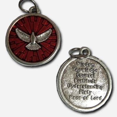 Holy Spirit Medal Red -
