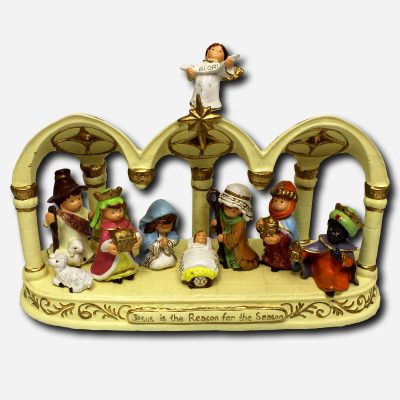 NATIVITY SET WITH HOUSE - 25 X 9 X