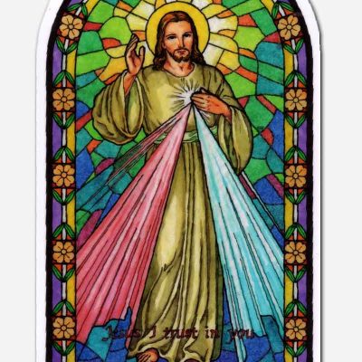 DIVINE MERCY GLASS STICKER