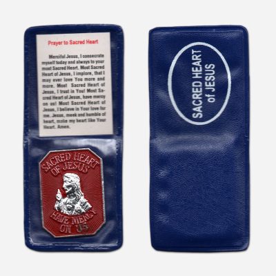 Sacred Heart Pocket Prayer - Aluminum Dark Blue