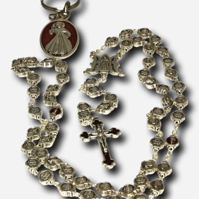 Rosary and Key Chain with Case - Divine Mercy Made in Italy