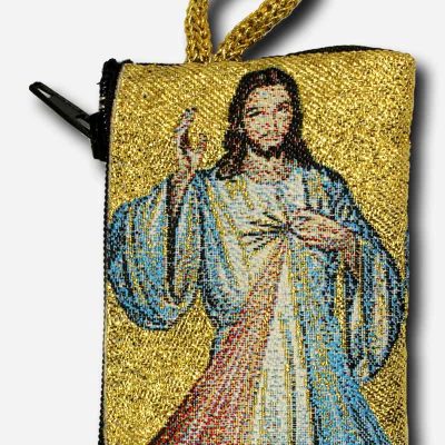 Rosary Pouch Small - Divine Mercy Made in Italy