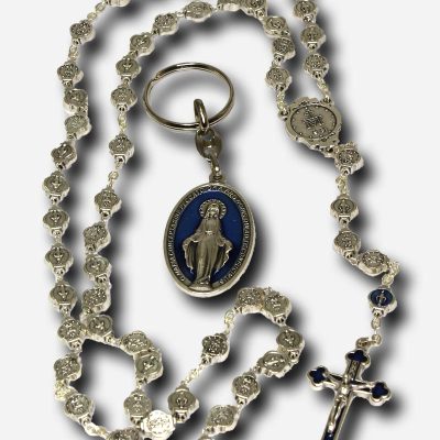 Rosary and Key Chain with Case - Our Lady of Miraculous Medal
