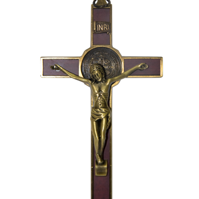 CROSS WITH SAINT BENEDICT MEDAL - BRONZE -