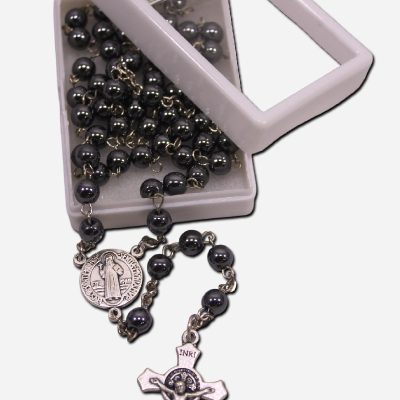 SAINT BENEDICT HEMATITE ROSARY -