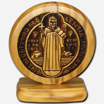 SAINT BENEDICT MEDAL - OLIVE WOOD ITALY