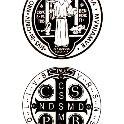 SAINT BENEDICT MEDAL GLASS STICKER