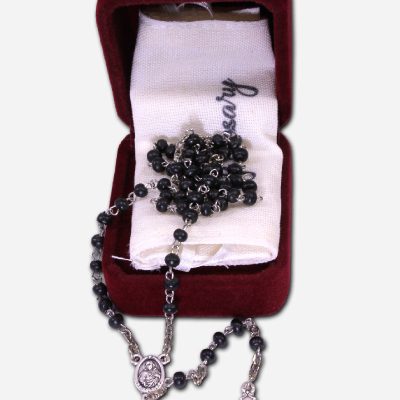 SMALL WOODEN BEADS ROSARY BLACK -