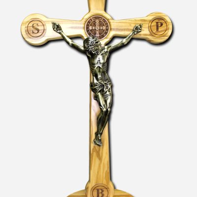 Saint Benedict Cross - Olive Wood 11 x 7 x