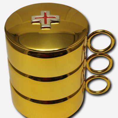 Small Stackable Ciborium - Gold Plated with Lacquer