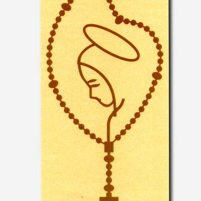 Holy Rosary Glass Sticker