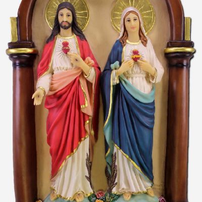 Two Hearts of Jesus and Mary - Wall Mounted  -