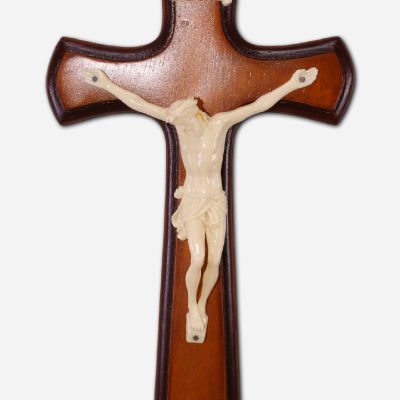 WOODEN CROSS WALL MOUNTED 5 X 1.5 X IVORY