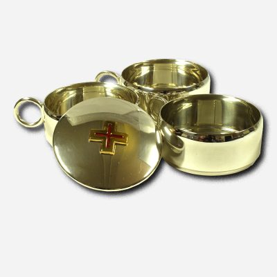 Ciborium Small Stackable 3s - Silver with Lacquer