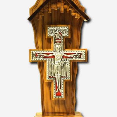 San Damiano Cross - Olive Wood With Light